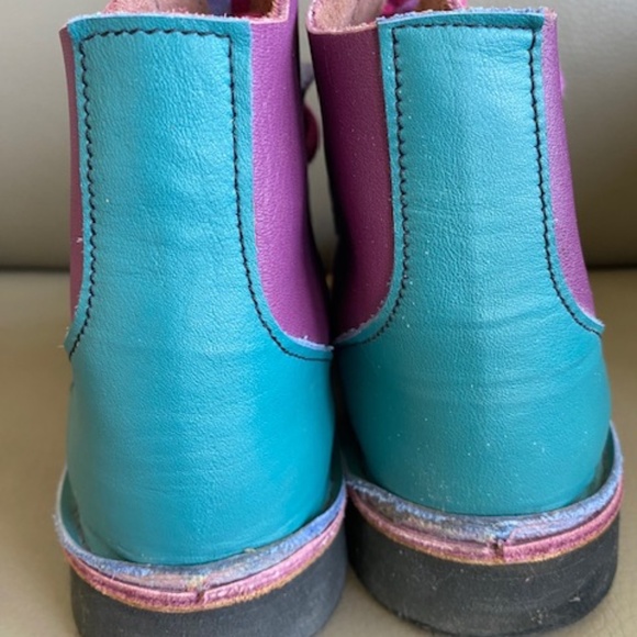 Funky 'Dragon' above-ankle booties US 7 leather lace-up multicolour - Picture 11 of 16